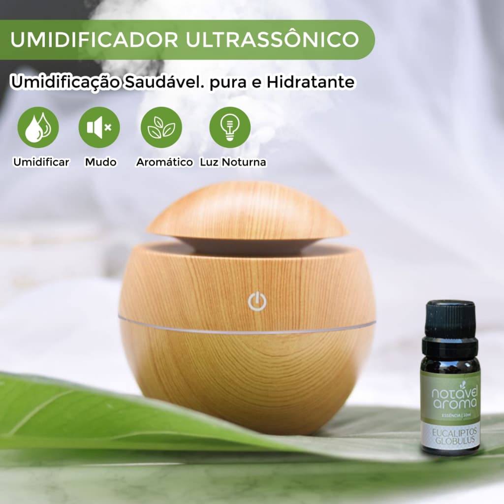 Difusor Umidificador De Ar Aromatizador De Ambiente Elétrico Ultrassônico Aromaterapia