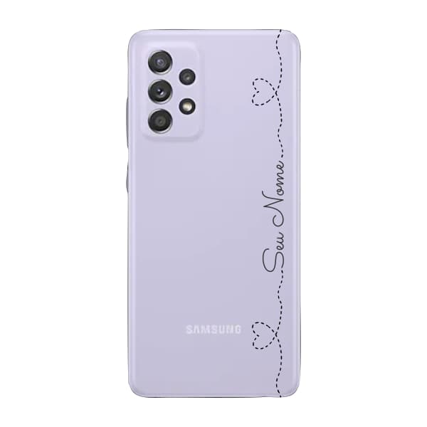Capinha para Samsung A72 Anti Impacto Personalizada - Nome na lateral e fundo transparente