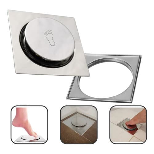 Ralo Click Oculto Inteligente Inox 15x15cm Porta Grelha