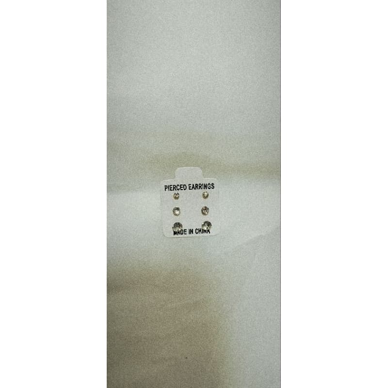 Brincos Pedrinha Branca para 3 furos
