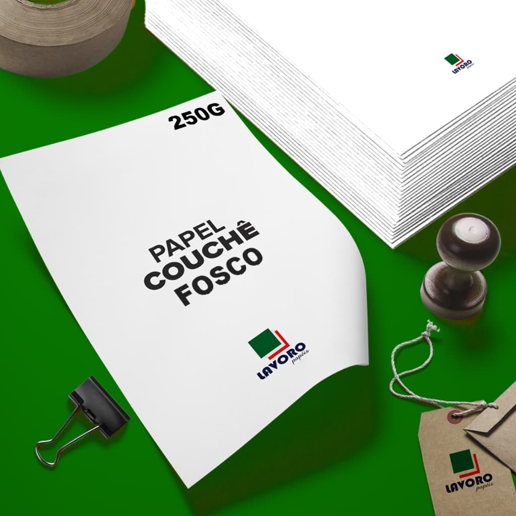 Papel Couchê Fosco 250g A4 50 Folhas