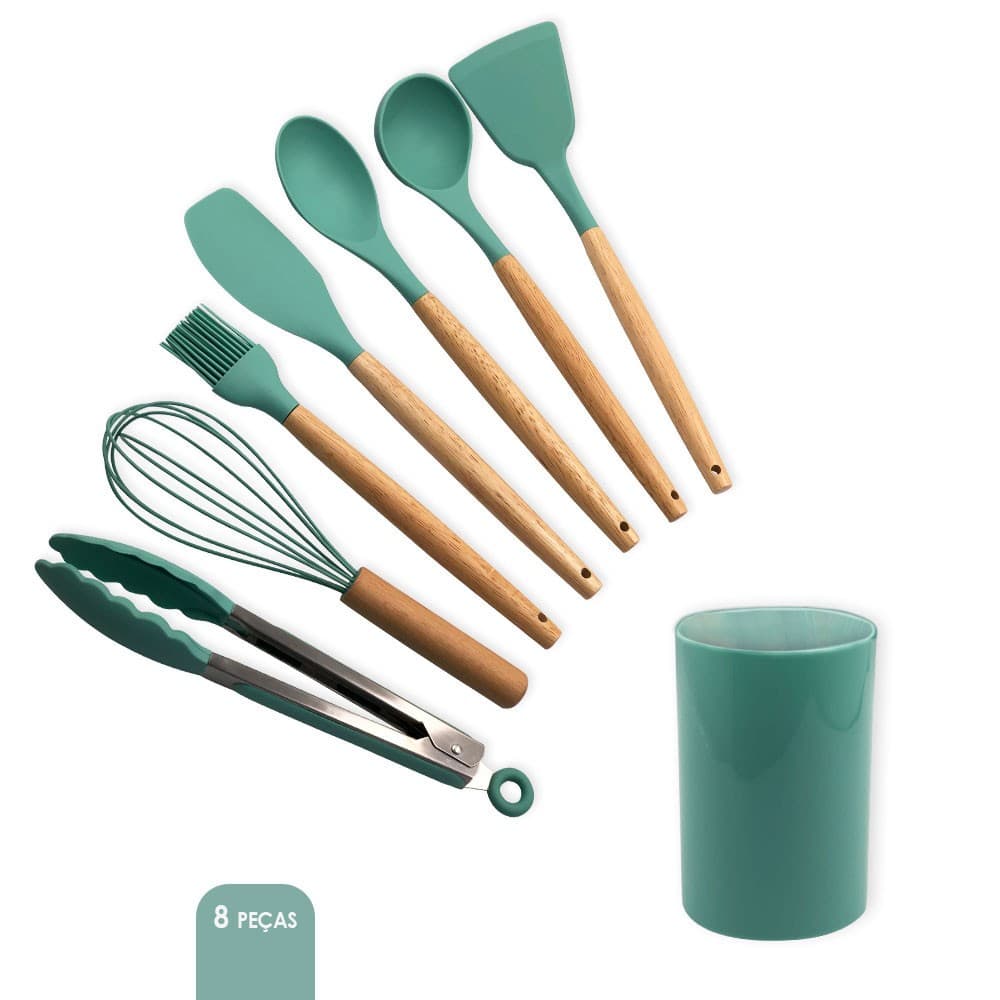 Conjunto de Utensilios Silicone 8 Peças