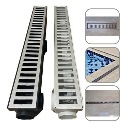 Ralo Linear Piscina Banheiro Grelha Alumínio 6x100 Premium
