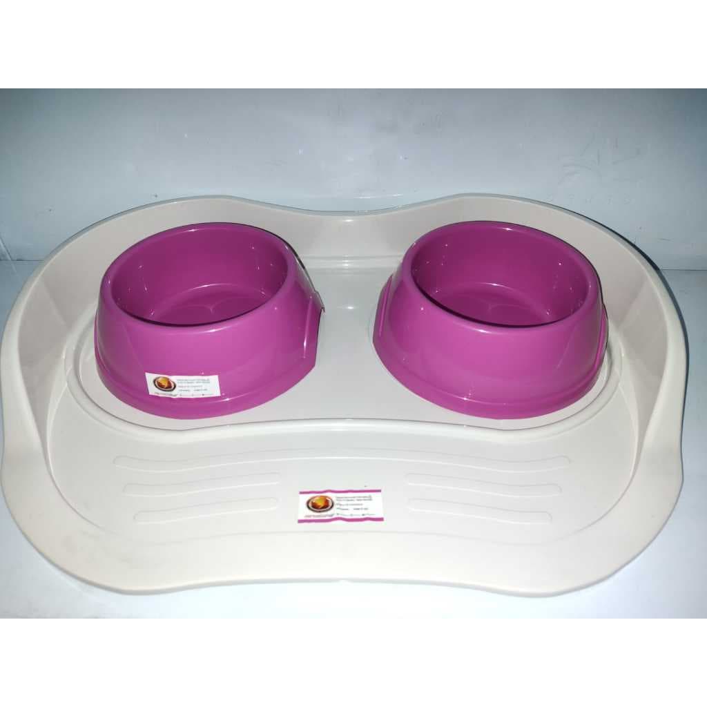 Kit - Bandeja + 2 Vasilhas Pet Para Água e Comida - Comedouro e Bebedouro Para Cães - FURACÂO PET
