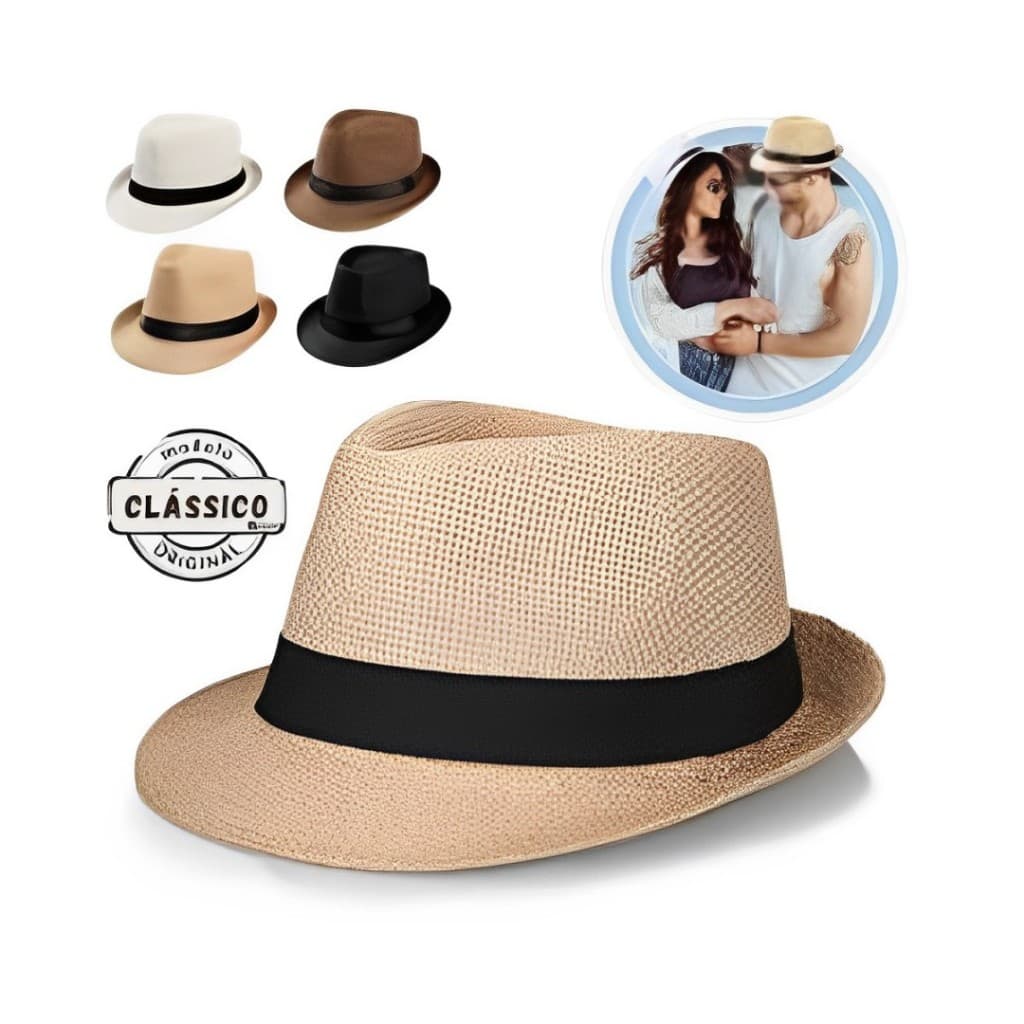 Chapéu Moda Panamá Praia Masculino Feminino