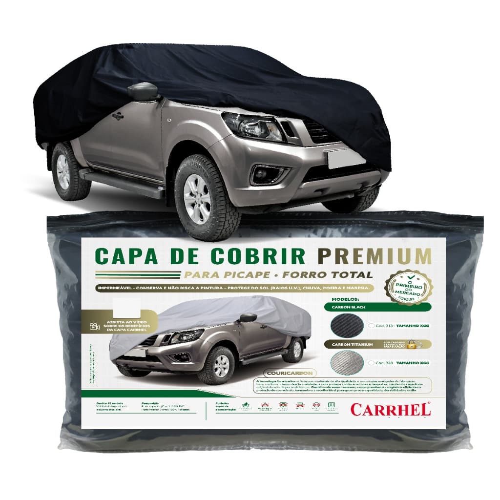 Capa Para Cobrir Carro Pick-up Em Couro Ecologico Premium 100% Impermeavel - TAM. XGG