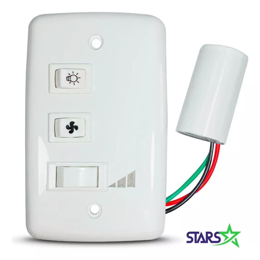 Kit 2 Controles P/ Vent. De Teto Com Capacitor 3 Fios 220v