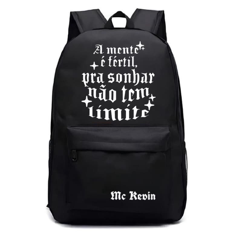 Mochila Adulto e Juvenil Ideal para Escola Academia Viagem Estampado Racionais Mc Kevin