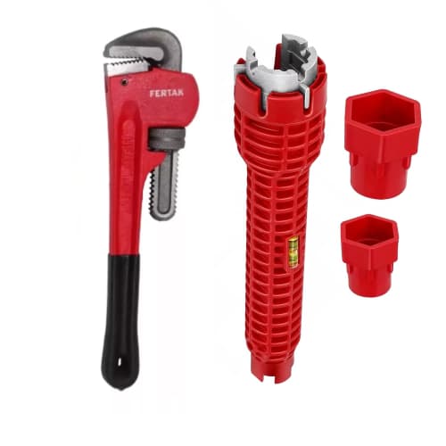 Kit 2x Chave Grifo 10 Pol E Chave Hidráulica Multiuso 10 - Profissional