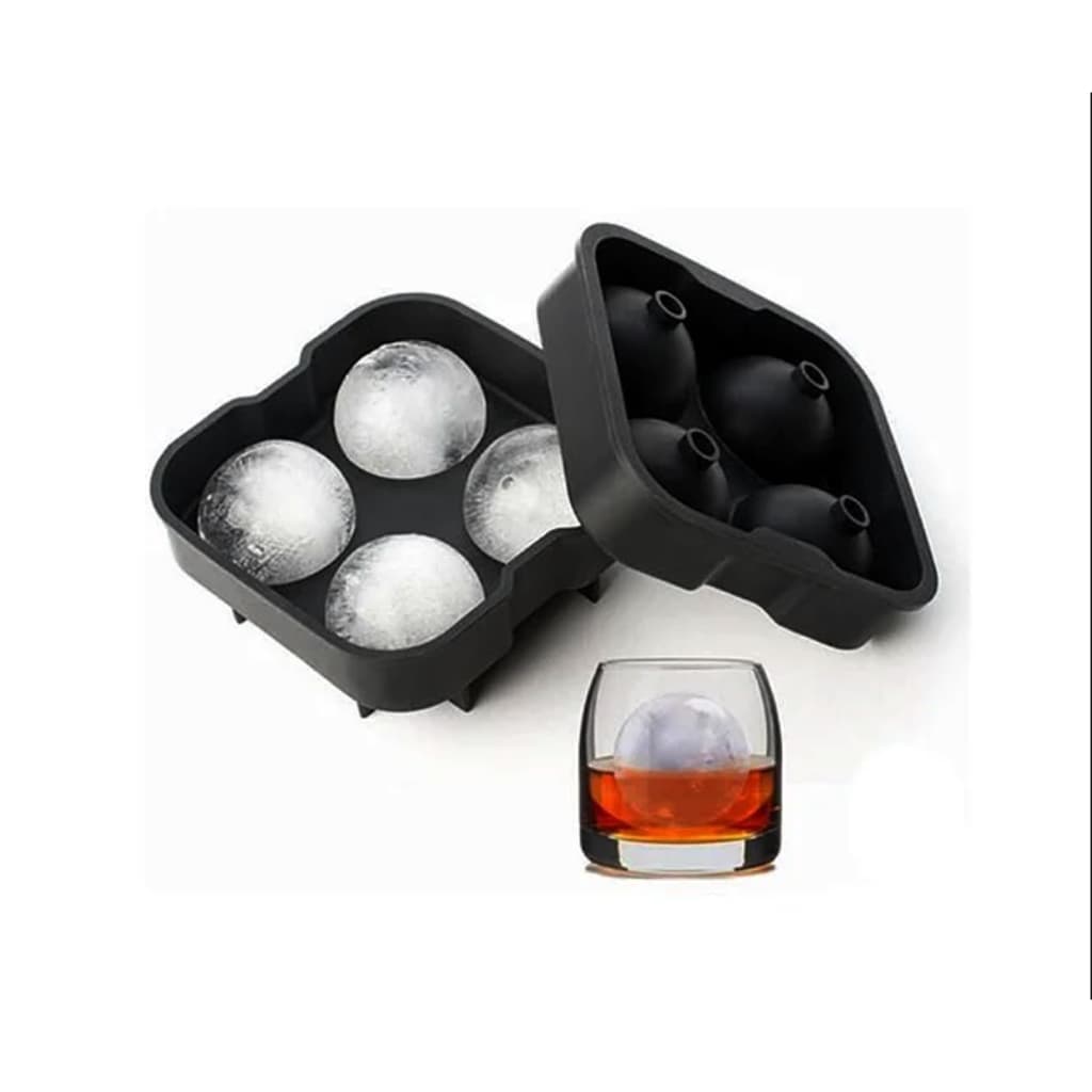 Forma de Gelo Esférica com 4 Cavidades - Silicone Pequeno