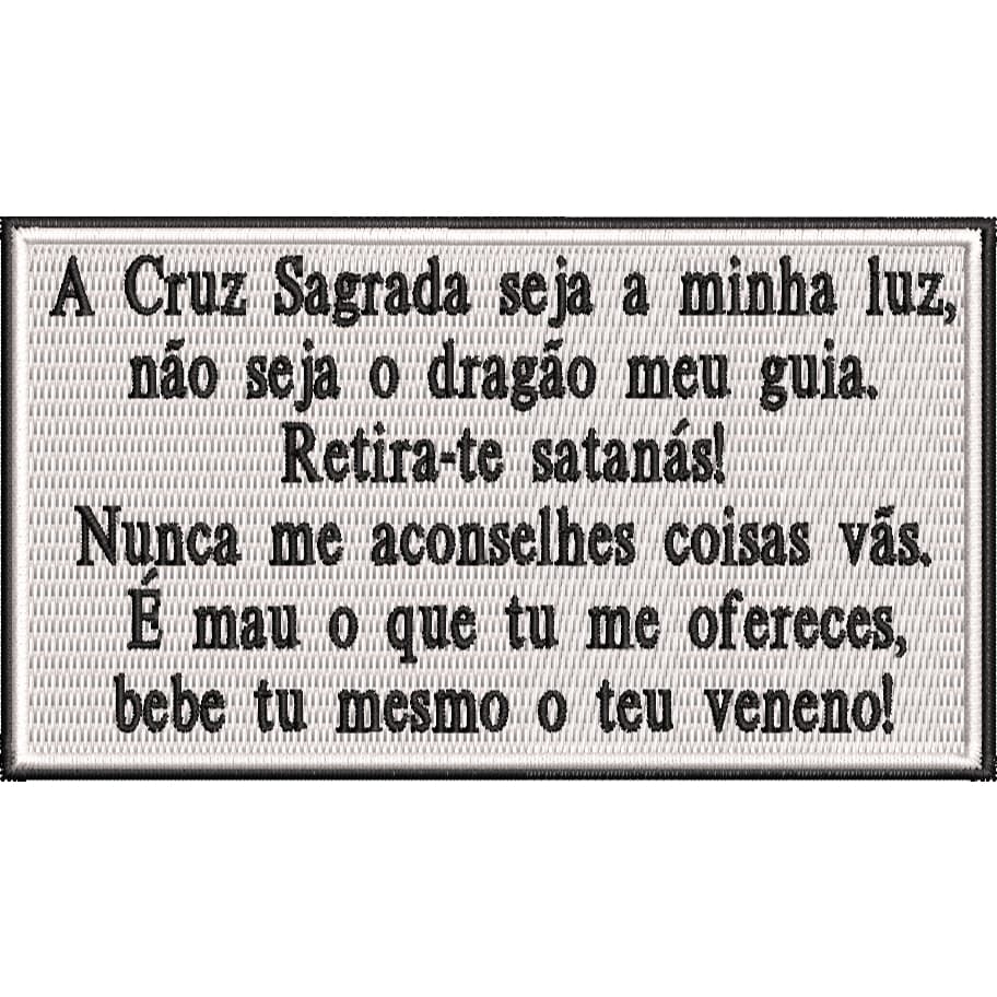 Patch Bordado Religioso Cruz Sagrada Oração São Bento Proteção  Personalizado Colete Jaqueta Mochila Bolsa