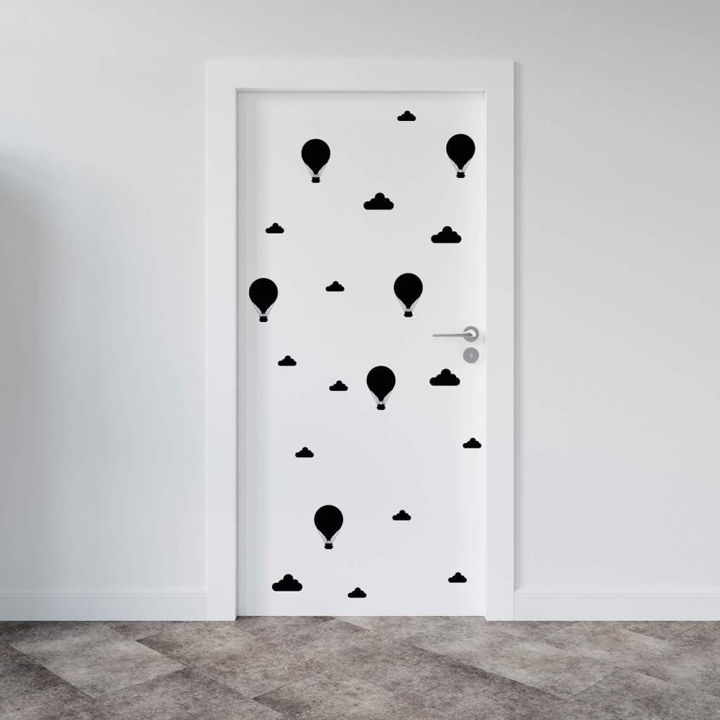 Kit de Adesivos Balões e Nuvens 20 Unidades Decoração Parede Porta Quarto Infantil