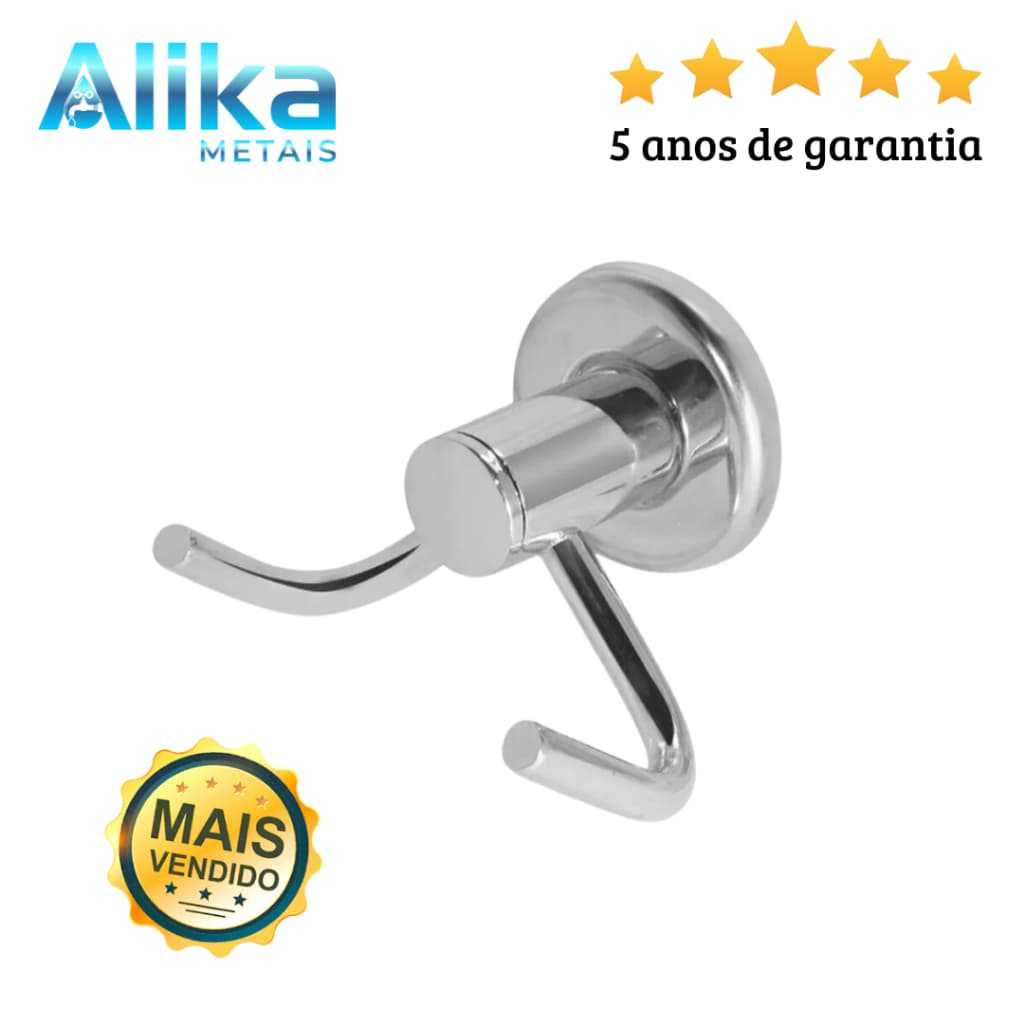 Gancho Cabide Duplo Banheiro Porta Toalha Aço Inox Alumínio