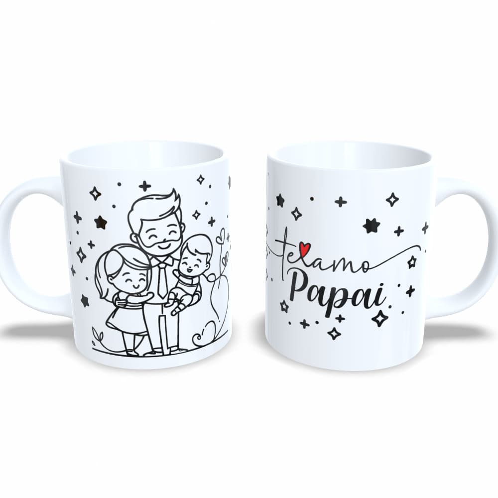 Caneca Personalizada Dia dos Pais Te Amo Papai Rabiscos Presente Aniversario Festa Alta Full HD 343