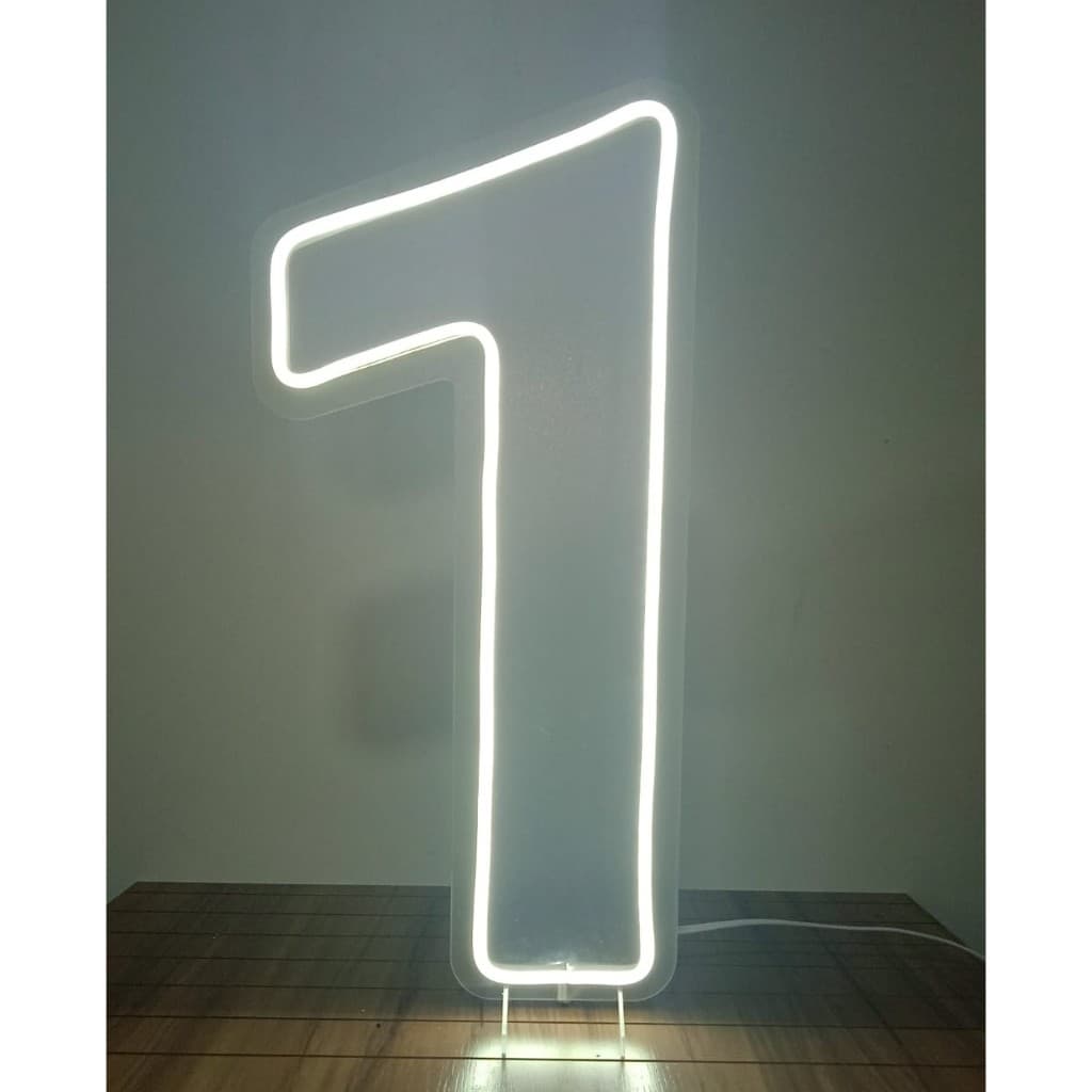 Painel Led Neon Número Um 1 50cm altura em acrilíco