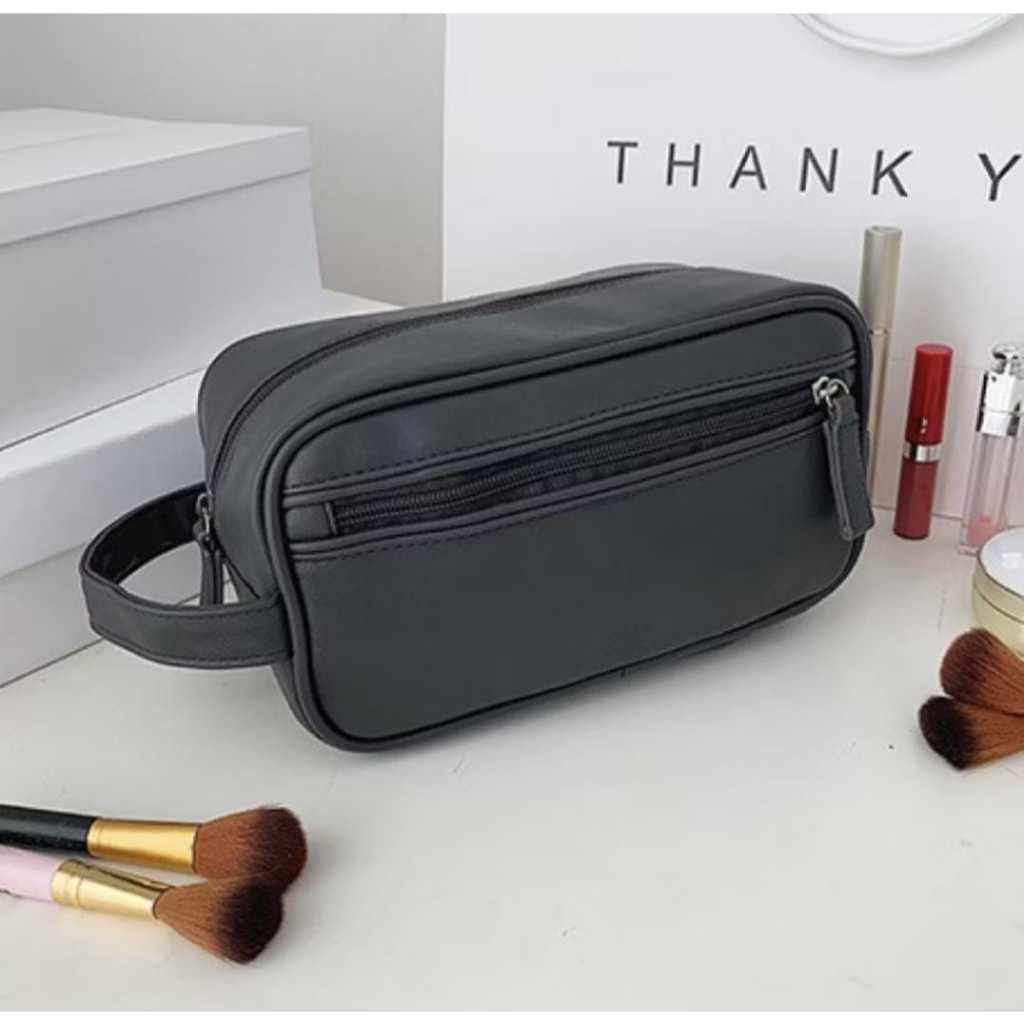Nécessaire Bolsa de Mão Masculina  de Couro Ecológico Super Estilo Moderno Despojado