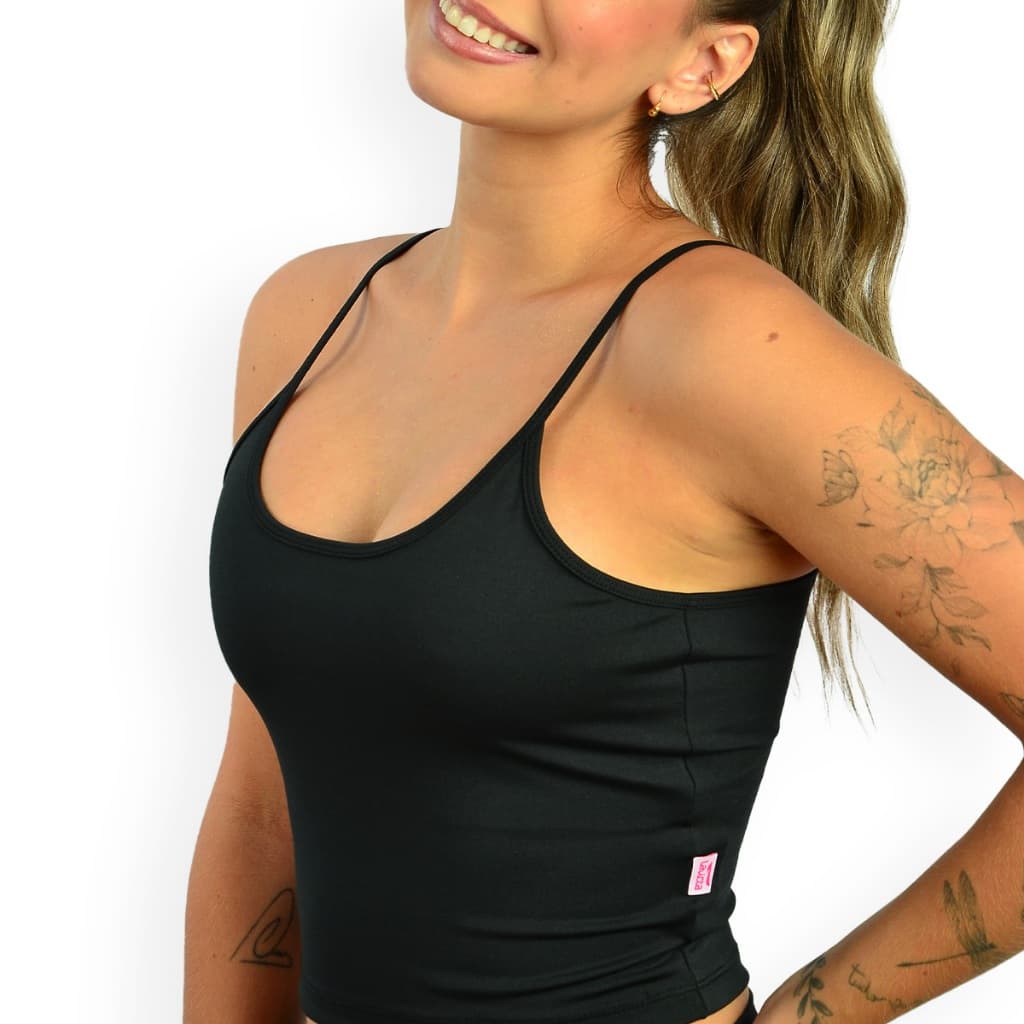 Regata Cropped Feminina Com Alcinhas Y2K