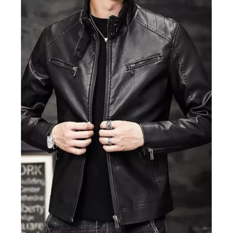 Jaqueta de Couro Masculina Proteção para o Frio e Elegância