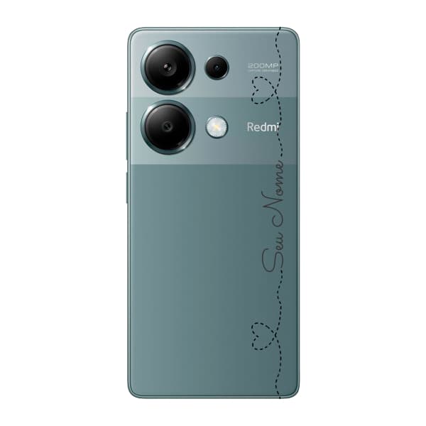 Capinha para Xiaomi RedMi Note 13 Pro 4G Anti Impacto Personalizada - Nome na lateral e fundo transparente