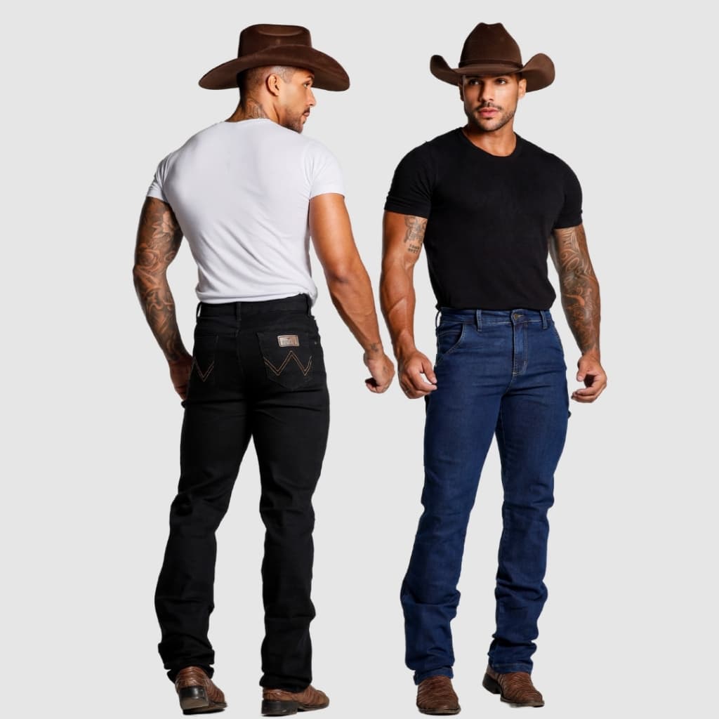 Calça Country Masculina Cowboy Larga Trabalho