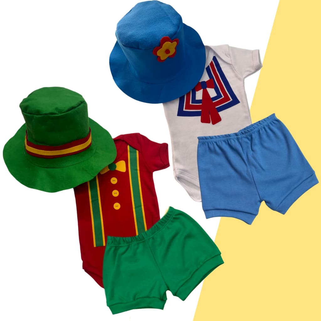 Body Bebê Temático Patati Patatá Fantasia Mesversário Ítens Opcionais