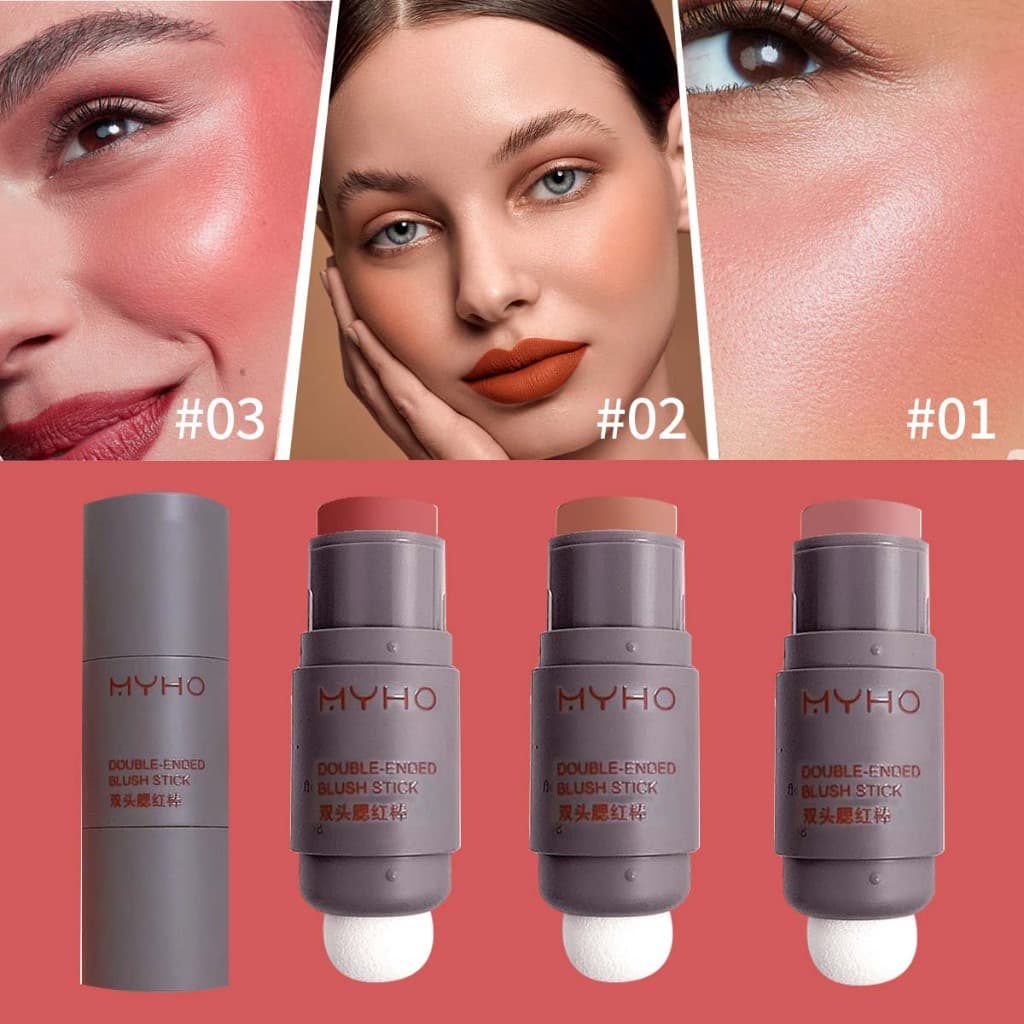 blush De Esponja De Duas Pontas De Cor Única/Longa Duração/natural/rouge
