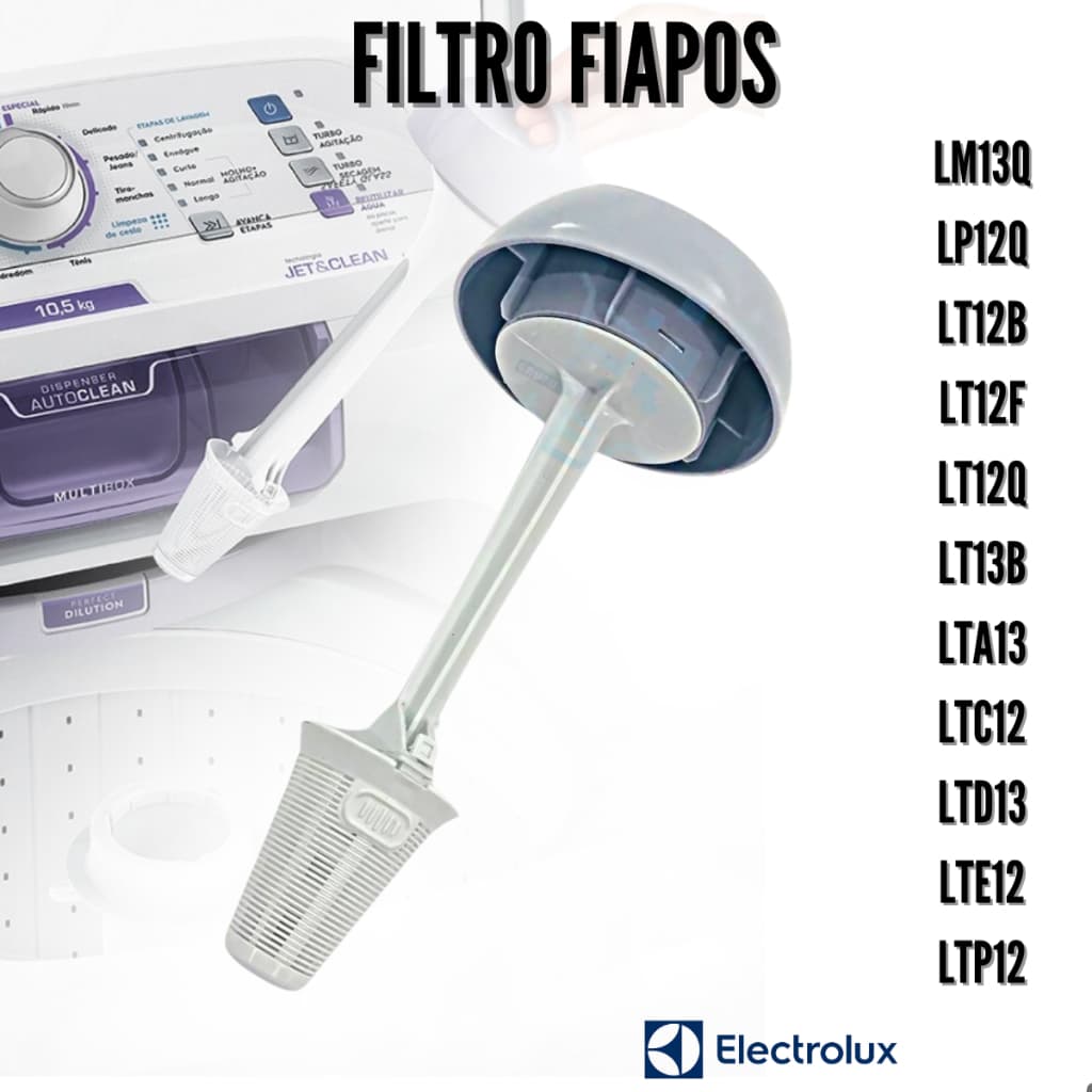 Conjunto Filtro De Fiapos Maquina Electrolux LEC12 LES13 LT12B