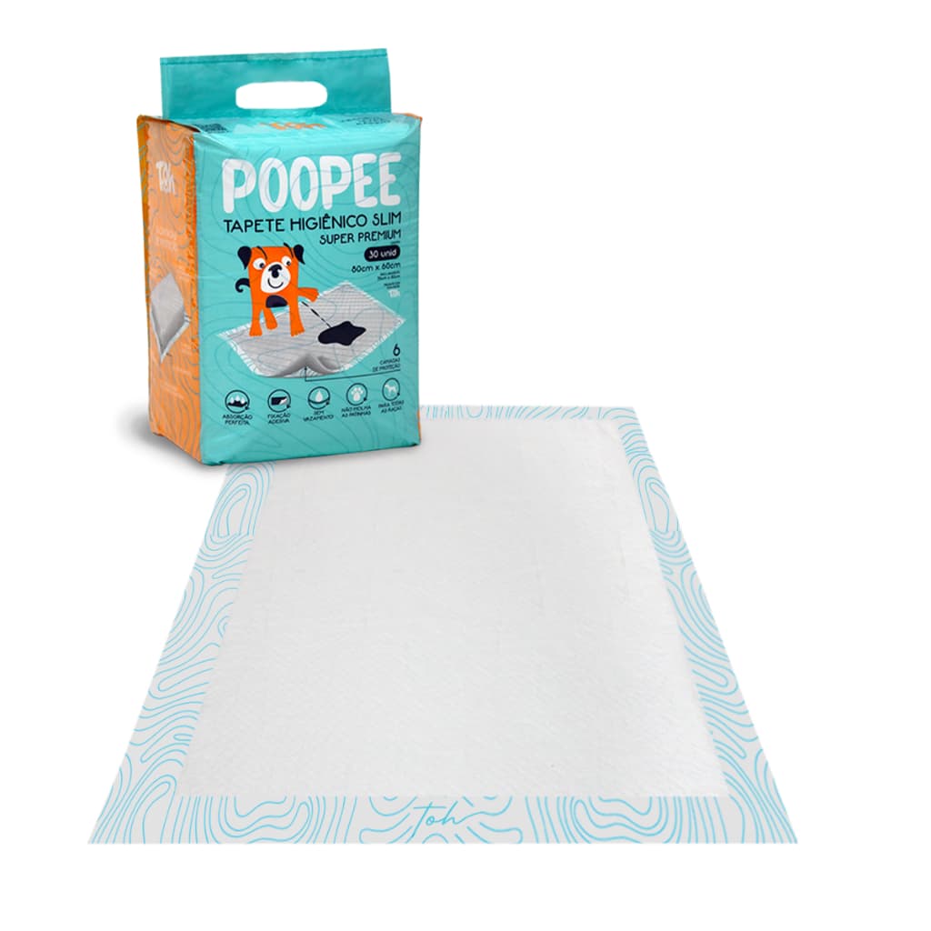 Tapete Higiênico Slim Premium 30 Unidades 60x80cm Rápida Absorção Xixi