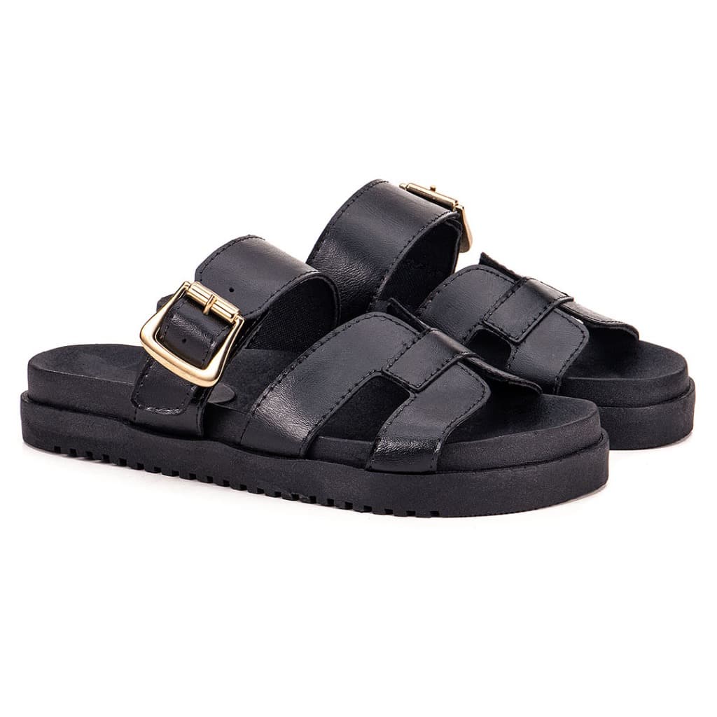 Sandalia Feminina Papete Com Fivela Ajustavel Birken Confortavel