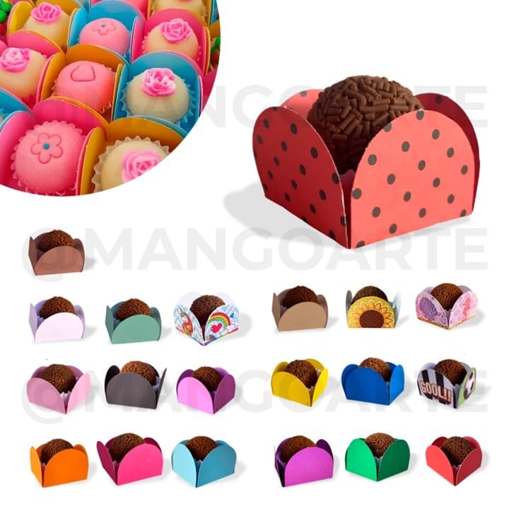 Kit Forminhas 4 Pétalas Para Doces Finos Brigadeiros Festas Aniversários Casamentos