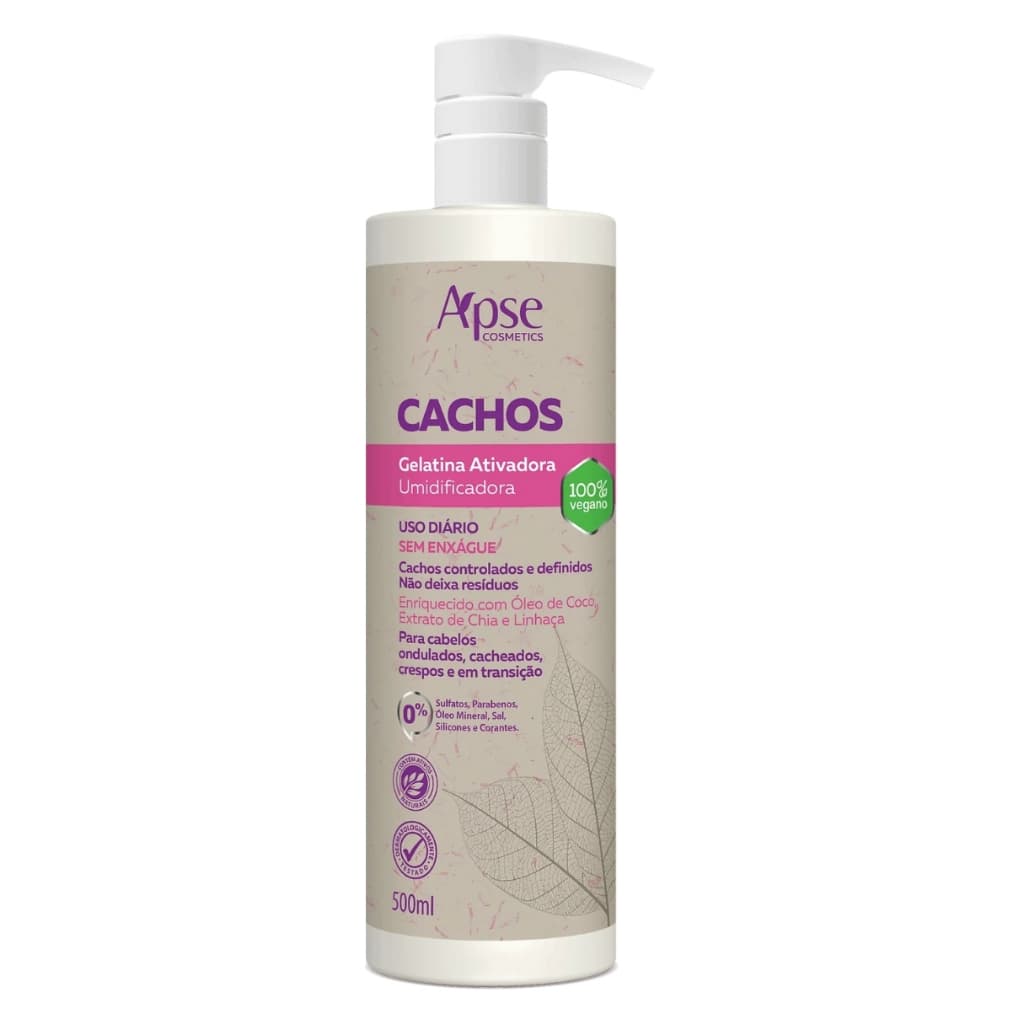 Gelatina Apice Ativadora De Cachos Umidificadora Cabelos Cacheados Profissional Apse 500ml