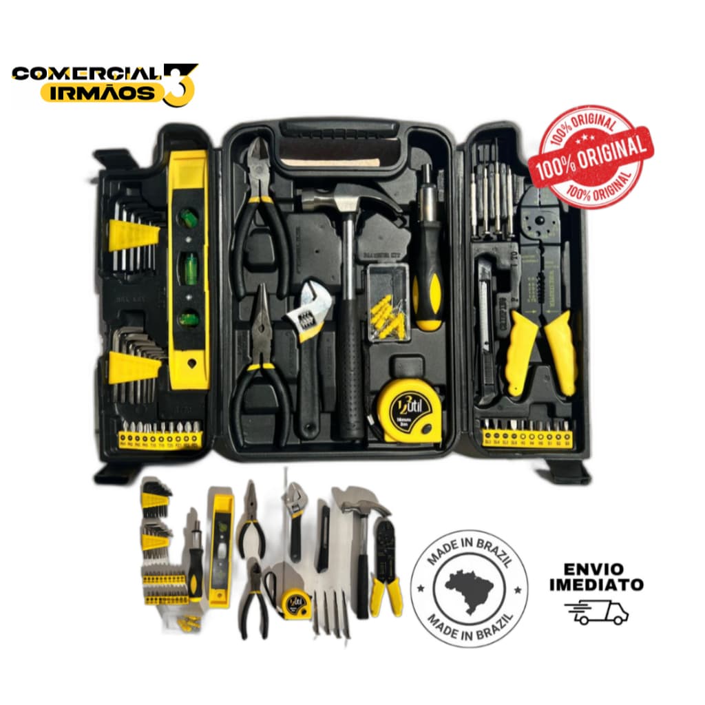 Caixa Ferramentas Jogo Kit 129 Peças C/ Maleta