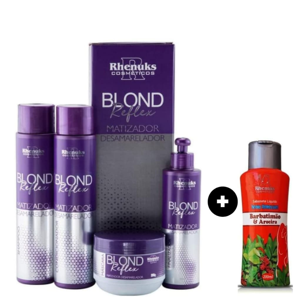 Kit Capilar Blond Reflex Matizador Desamarelador + Sabonete íntimo Rhenuks