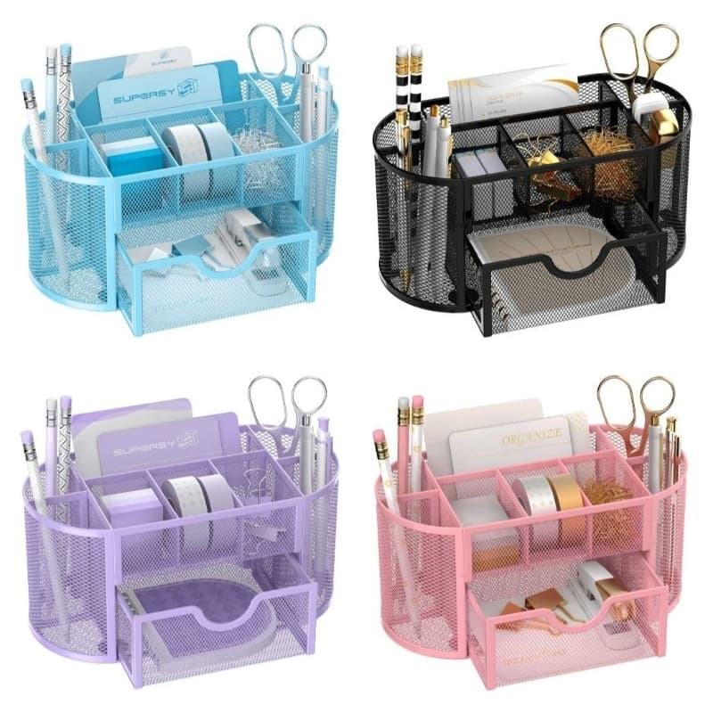 Organizador P/ Mesa Escritório 10,5x22cm Em Metal Interponte