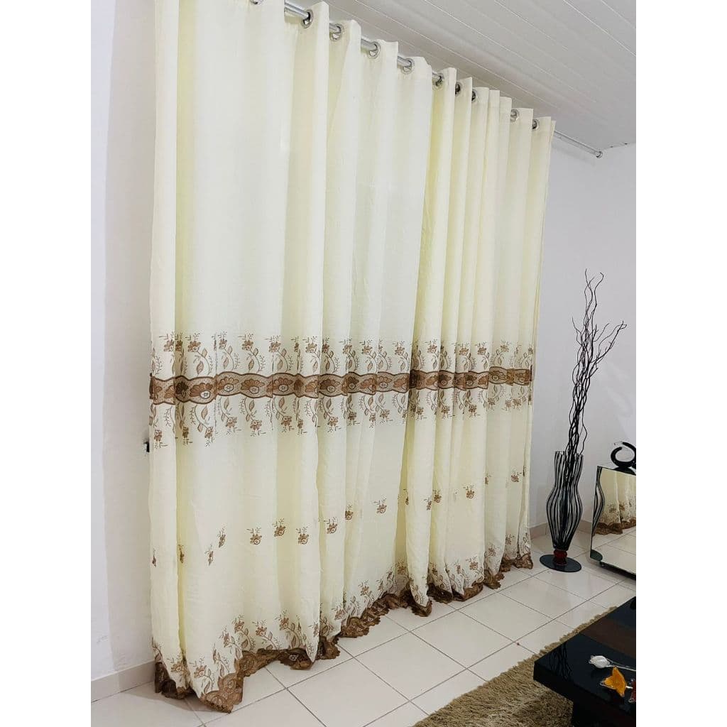 Cortina Para Sala Bordado Gripim Maioral 3m x 2,70 e 4m x 2,70 casa lindo e luxuosa