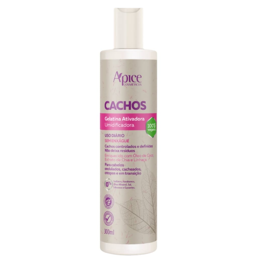 Gelatina Apice Ativadora De Cachos Umidificadora Cabelos Cacheados Profissional Apse 300ml