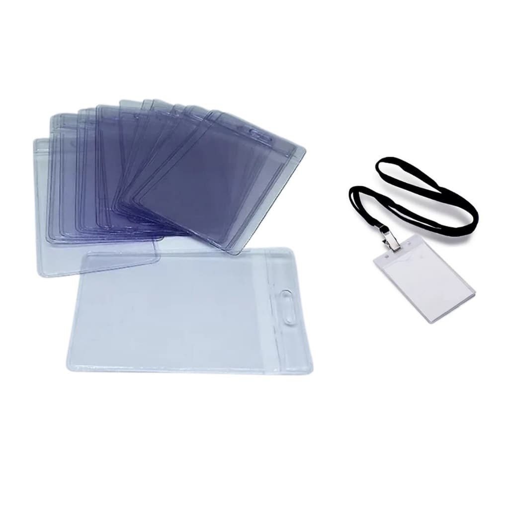 Porta Credencial Bolsa Pvc Transparente 12x10cm 100 Unidades