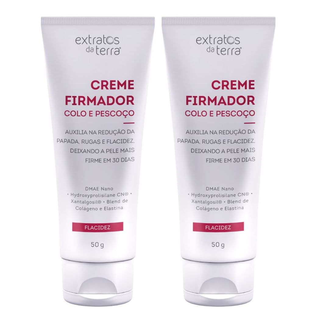 Kit 2 Creme Firmador Colo Pescoço Reduz Papada 30 dias Extratos Da Terra