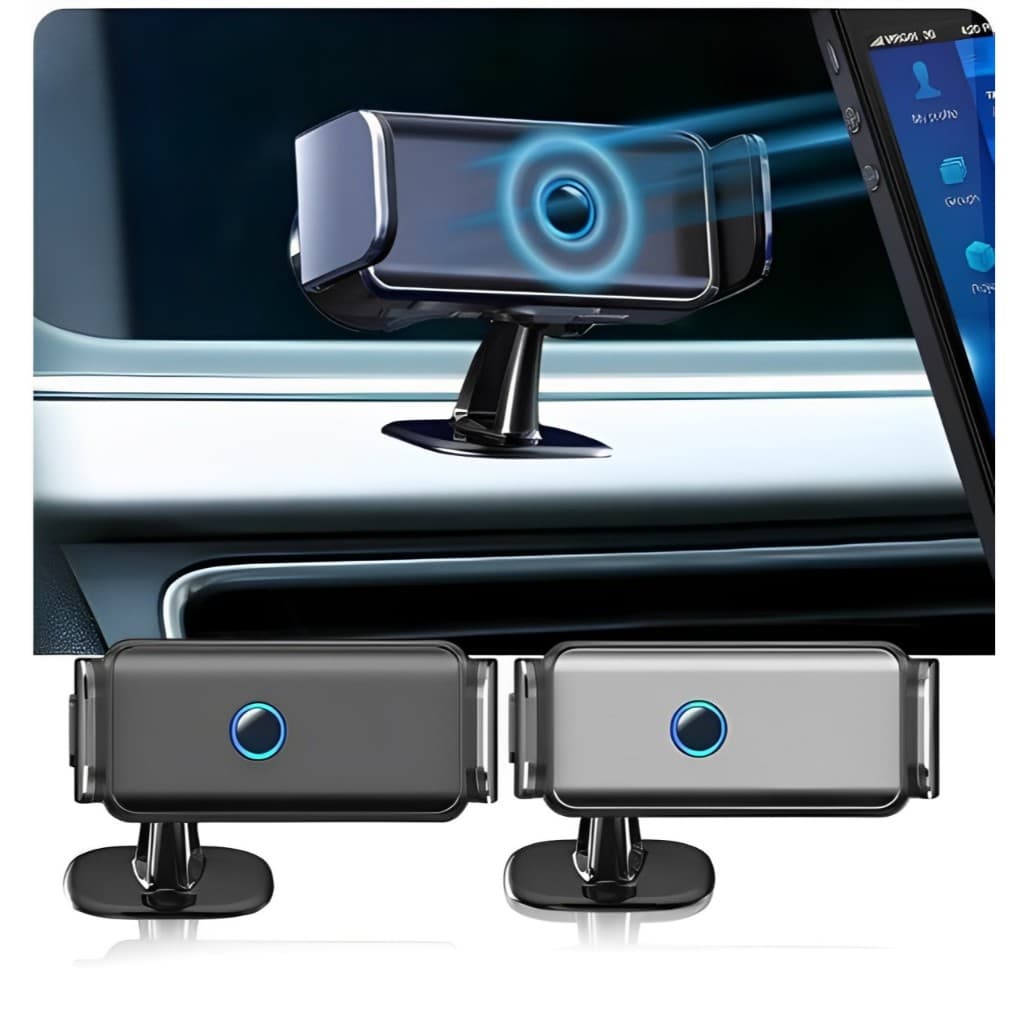 Suporte Para Celular Carro Elétrico Recarregável Móvel Rotativo Automático Universal Smatphone GPS