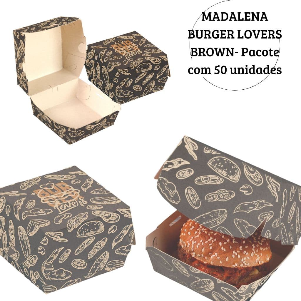 50 Embalagem Madalena Burger Lovers Brown A Escolha Ideal para Hambúrgueres com Estilo e Sustentabilidade