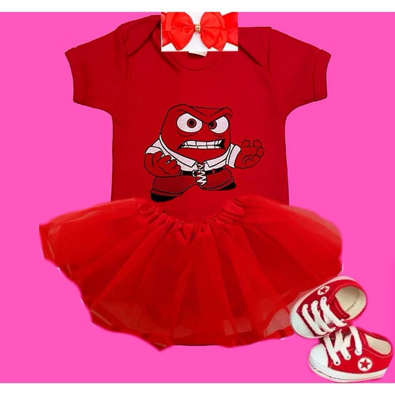 Body Temático Emoções, Divertidamente, Mesversário, Várias cores, Bebê, Festa ou Evento
