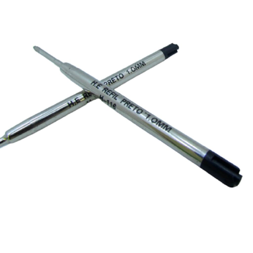 12 Cargas Refil para Caneta Mont Blanc Parke Carga Ballpoint M Preta Esferográfica