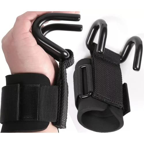 Par De Straps Gancho Aço Garras Treino Musculação Academia Liftness