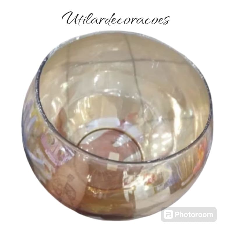 Vaso redondo âmbar para flores e decoração