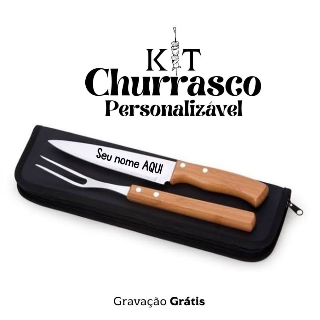 Faca com nome gravado Kit Churrasqueiro Personalizado Logo Nome Time