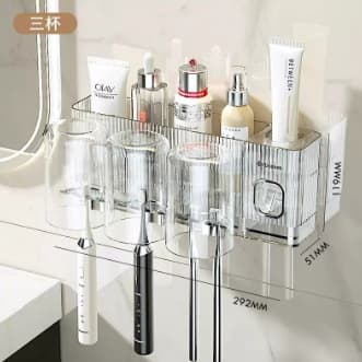 organizador/prateleira pra banheiro [ com dispenser de pasta de dente ] - C&S BAZAR -