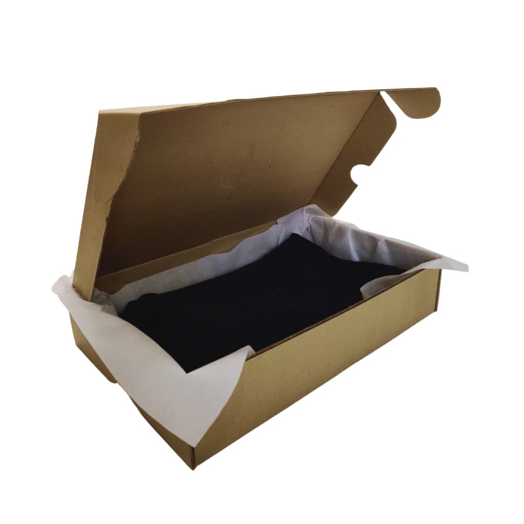 Caixa de Papelão para Envio de Roupas Camisas e Camisetas com Papel Seda Incluso Kit 50 a 200 Unidades