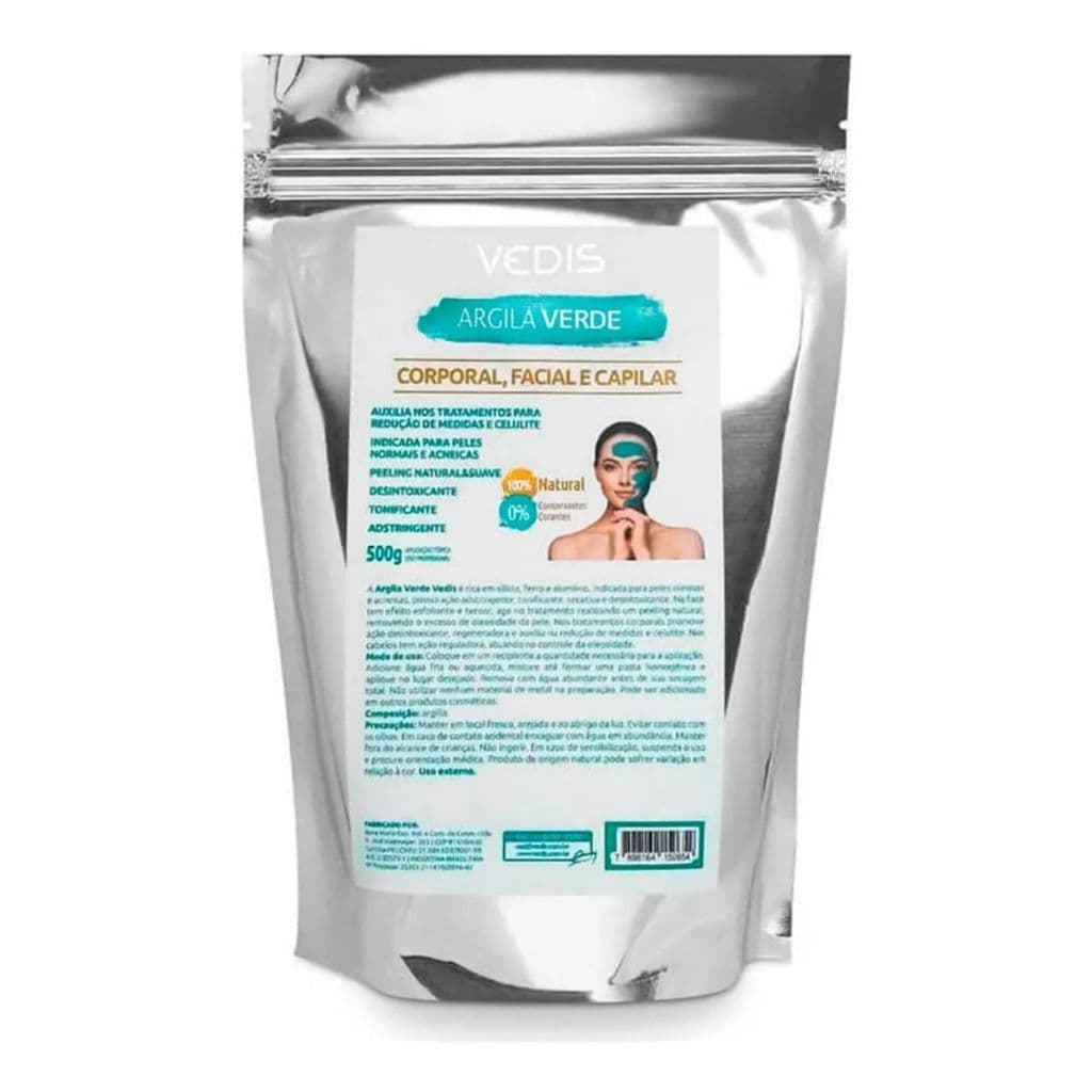 Argila Verde 500g Antiacne Detox Fungicida - Vedis
