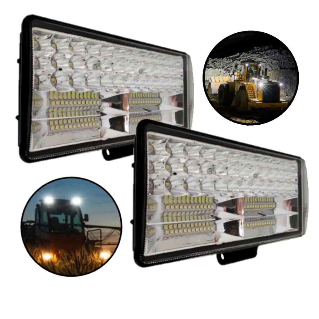 Par de Faróis Auxiliar LED Farol de Milha 252W LE-6728 trator caminhão Guincho Jeep Pickup