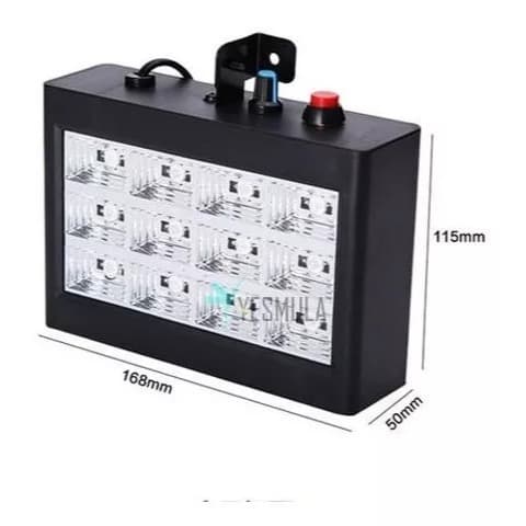 Strobo 12 Leds 15w Rítmico Bivolt Festa Dj Iluminação Branco Frio/RGB